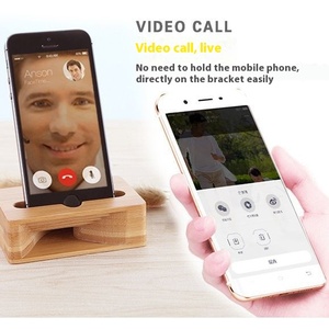 Bambu ve ahşap telefon amplifikatör standı evrensel tembel Tablet tutucu standı tabanı ile benzersiz ahşap vazo tasarım - Product Image 3