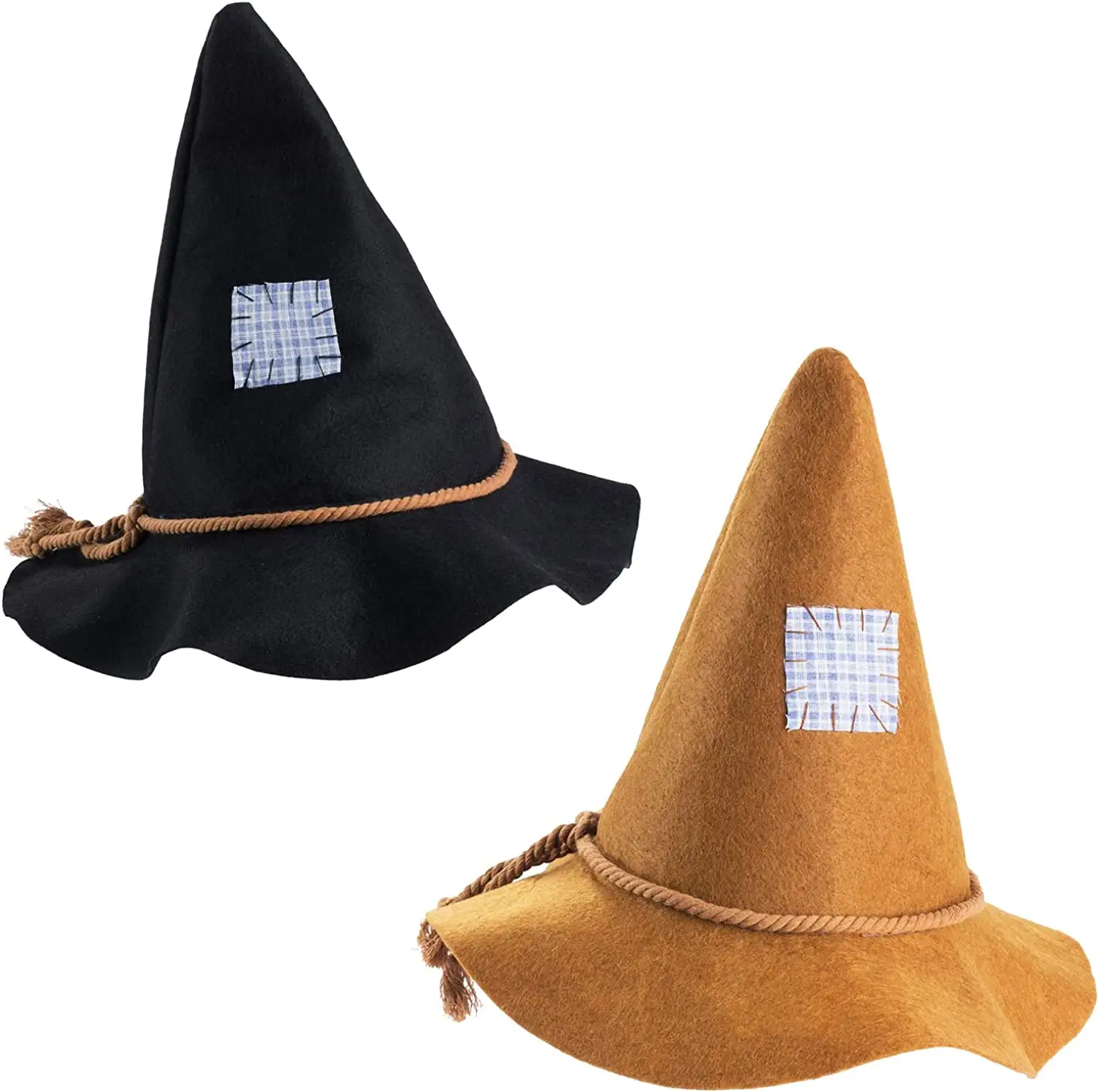 Vente en gros de nouveaux chapeaux d'épouvantail pour enfants, chapeaux de luxe classiques écrasables à large bord en feutre, chapeaux de magicien pour Halloween Oktoberfest