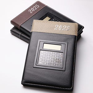 Benutzer definierte Logo Journal Druck Großhandel Notebook Monats planer gepunktet benutzer definierte Leder Tagebuch mit Taschen rechner - Product Image 3
