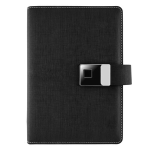 Office A5 Notebook personalizado Libreta de hojas sueltas Carpeta de 6 anillas con cargador de Banco de energía y hebilla a presión o bloqueo de huellas dactilares - Product Image 1