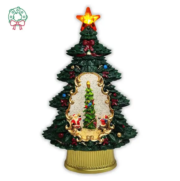 Seicosy Artesanato árvore ornamentos casa noite luzes velas lanternas neve globo mesa lâmpadas decoração decorações árvores de Natal