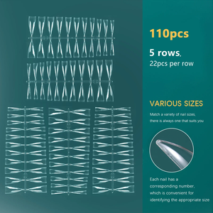 Nailpop C eğrisi tırnak ipuçları tabut yarım kapak yanlış akrilik çivi Stiletto kare basın çivi aksesuarları araçları üzerinde 120 adet - Product Image 4