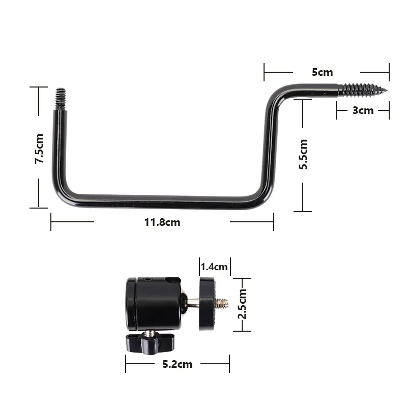 Aluminum 360 Rotation tree brackets 1/4 Inch Screw mount for hunting trail camera