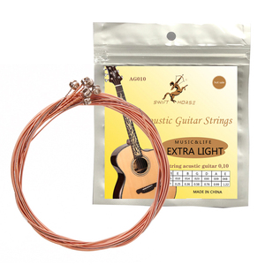 Cuerdas de guitarra acústica al por mayor, se acepta logotipo OEM, cuerdas de acero de alta calidad personalizadas a precio de fábrica a la venta - Product Image 1