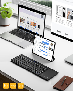 64 Tasten 2.4G Wireless Kleine faltbare Bluetooth-Tastatur Wiederauf ladbare drahtlose Ultra Slim Folding-Computer tastatur