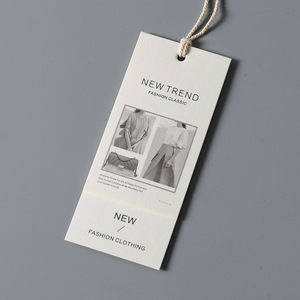Wholesale <strong>Customized</strong> LOW MOQ Fashion Thickened Paper <strong>Tags</strong> for Clothing Pants with <strong>String</strong> Rope - Product Image 3