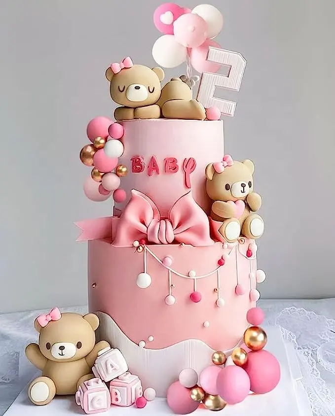 Orsacchiotto Baby Shower decorazione orsacchiotto decorazione torta di compleanno Baby Shower Baby Girl Cake Decoration