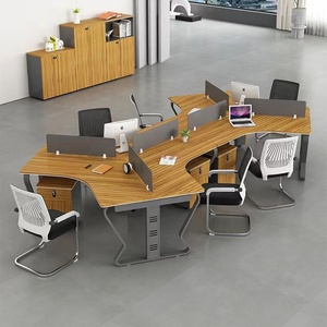 Muebles de oficina modernos diseños multijugador persona partición mesas de estación de trabajo con escritorio de computadora wirebox