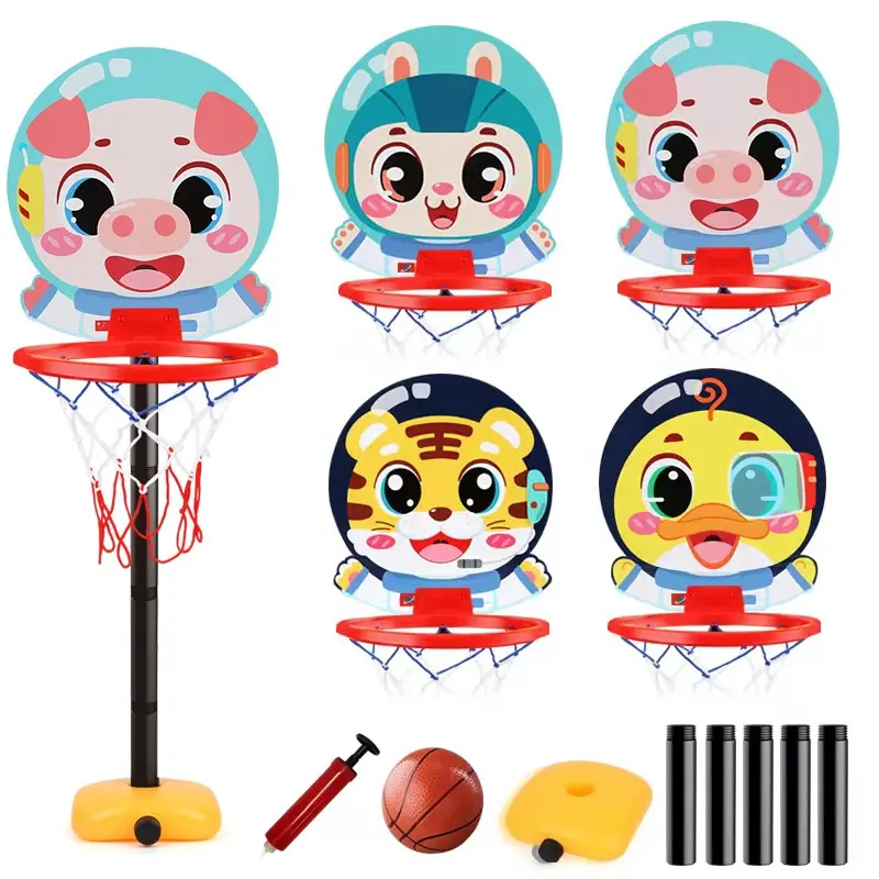 2023 Fun space rack hanging può essere sollevato e ribassato indoor household basket rack ball class punching free sports kids toys