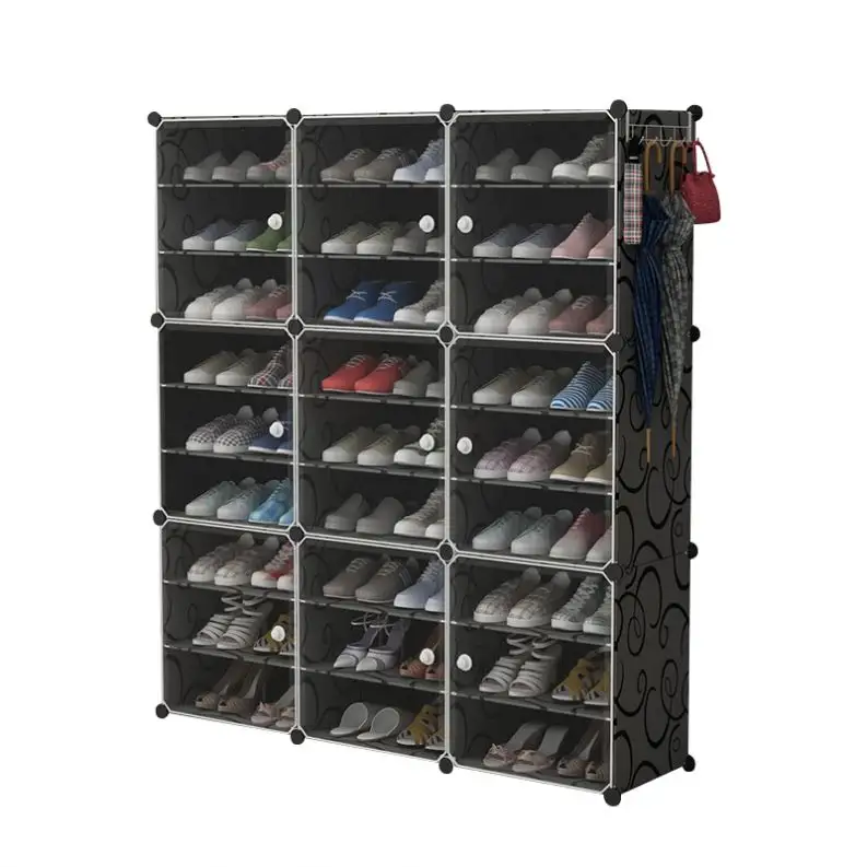Organisateur de chaussures suspendu en plastique à 10 étagères Cabinet organisateur de tour de chaussures, étagères de rangement empilables pour chaussures