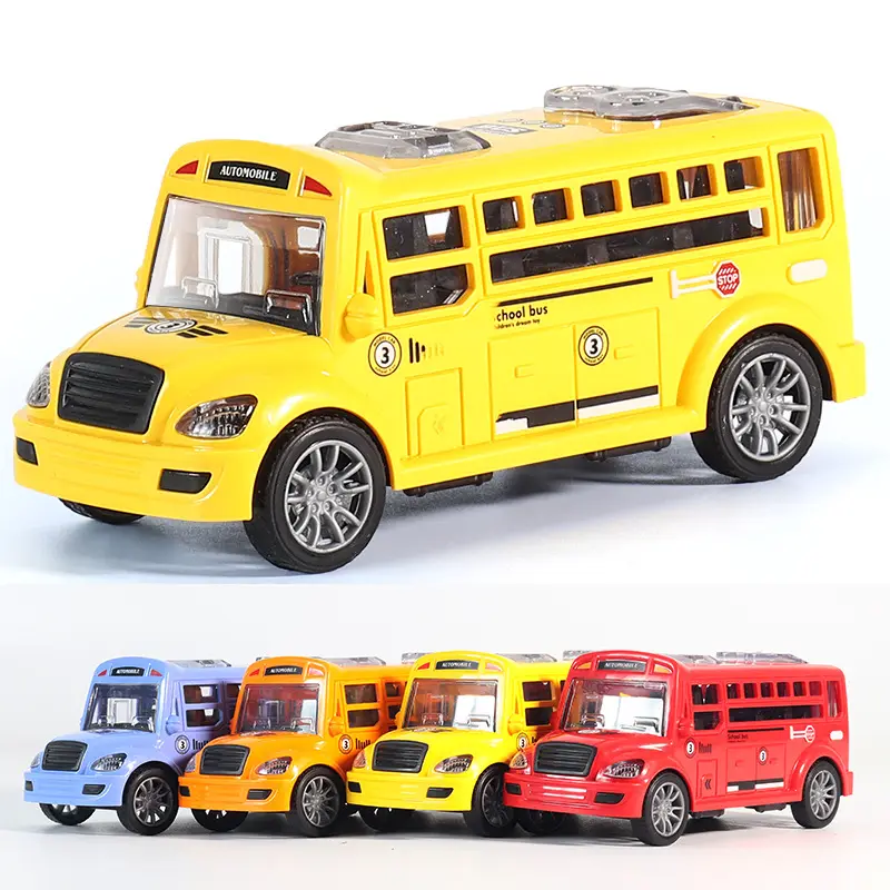 Mini ônibus de brinquedo, venda quente, engraçado, crianças, colorido, de plástico, ônibus, escola, atacado, educacional, modelo de escola, ônibus de brinquedo