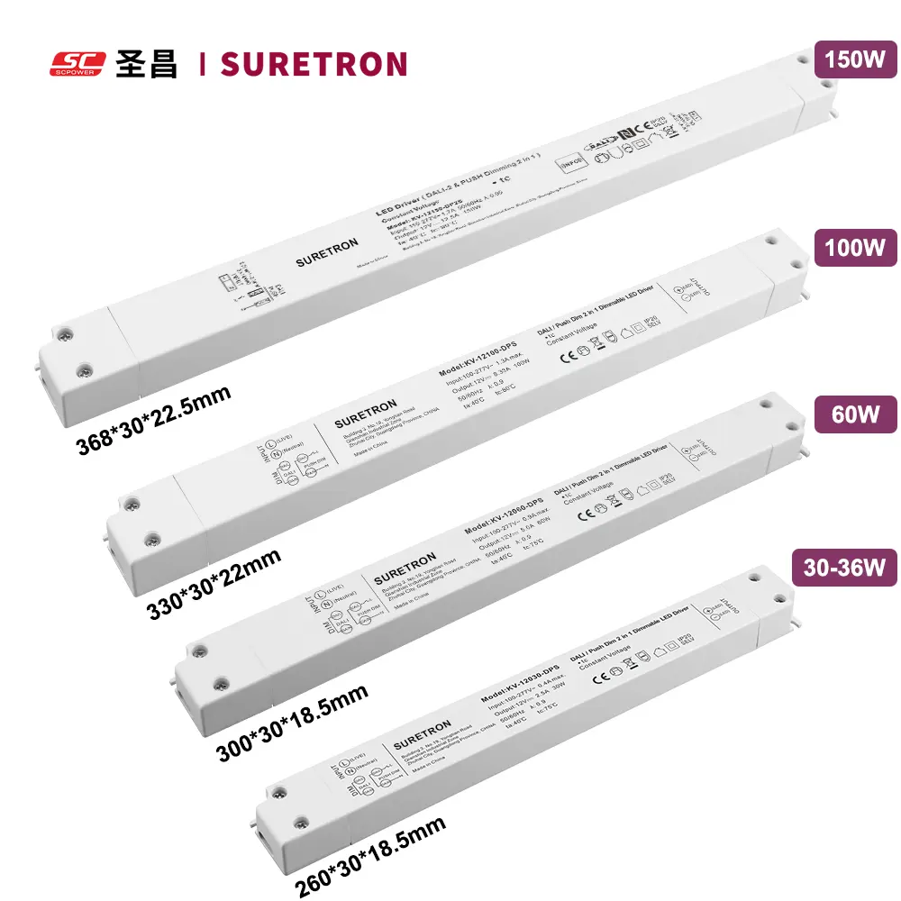 Alimentation mince à Led, alimentation mince, utilisation américaine, 1-10v, gradation, 36 W, pilote de tension constante Ultra mince, 24v, 36 W