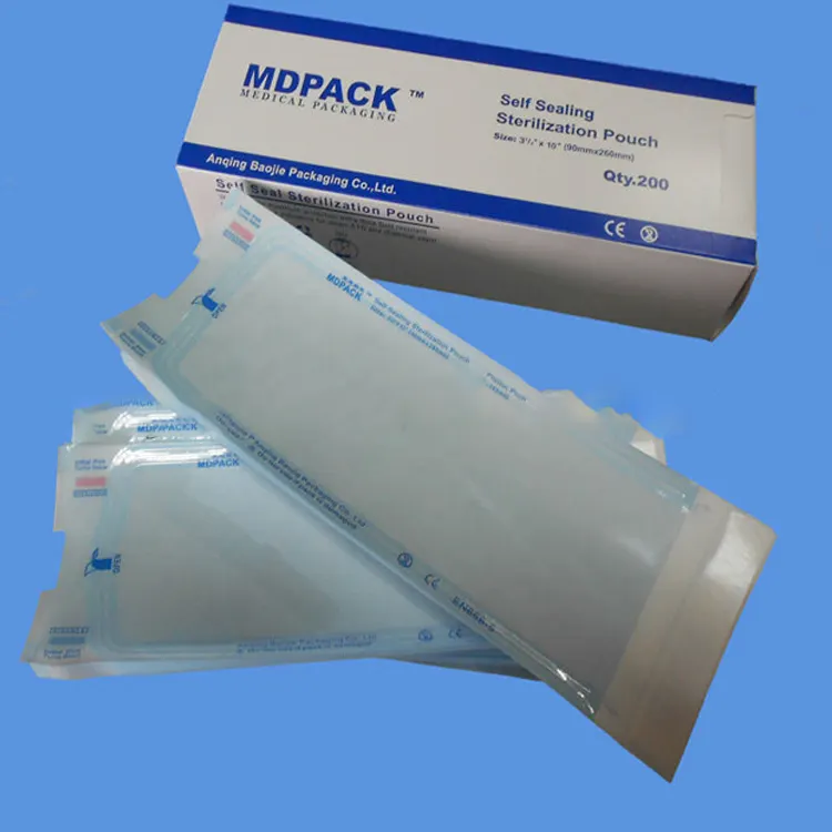 זול סיטונאי חום אטום סטרילי גבוהה-לחץ מעקרי, פלסטיק נייר שקיות, שיניים עיקור שקיות