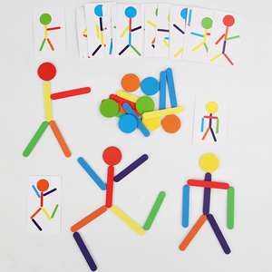 <strong>Logical</strong> Thinking Wooden Sticks Puzzle for Early Education, Creative Cognitive Character Puzzle for Fine Motor Skills Learning