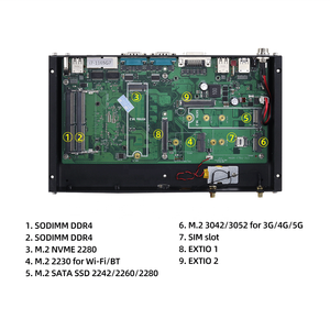 12V 24V36V組み込みの堅牢なファンレス産業用コンピューターコアi51135G7 i7 1195G7 N100 J4125 RS232 RS485 GPIO 4G 5GLteミニPC - Product Image 2
