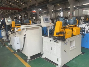 BR-80CNC מנוע סרוו הזנת סרוו CNC אוטומטית חיפוי צינורות כפול ראש מכונה עם מערכת טעינה אוטומטית