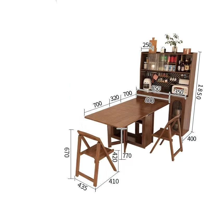 โต๊ะอาหาร Walnut Green 1.2 ม. ตู้ และเก้าอี้ * 2