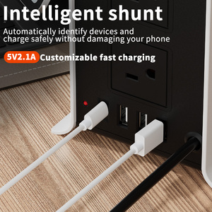 Custom JUNWE Protector Contra Sobretensiones 8 Salidas 4 Puertos USB Cable de Extensión Toma de Estación de Salida Múltiple - Product Image 5