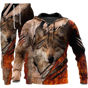 OEM toptan erkek giyim özel 3d baskılı hayvan Hoodies 1-on-1, Hoodie üreticisi spor ve Sweatpants