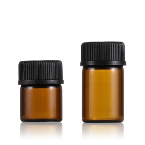 Ucuz stok 1ml 2 ml 3ml 5ml uçucu yağ şişe 2 ml 5/8 Dram Amber cam flakon şişeler delikli redüktörler ve siyah kapaklar - Product Image 6