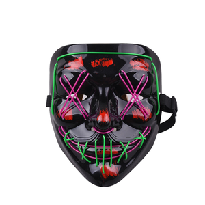 HF Halloween LED Cold Light Props Werewolf Killing Party Mask <strong>Script</strong> Werewolf Kill Party Jump Tide <strong>Play</strong> V Face Double Color Mask