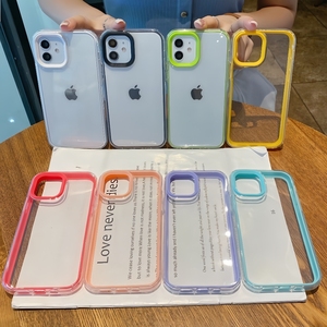 เคสโทรศัพท์ TPU ใสแบบบางพิเศษมีขอบสีสดใสป้องกันการกระแทกป้องกันการตกสำหรับ iPhone 16 PLUS IP15pro สูงสุด14 13 12 PRO MAX - Product Image 2