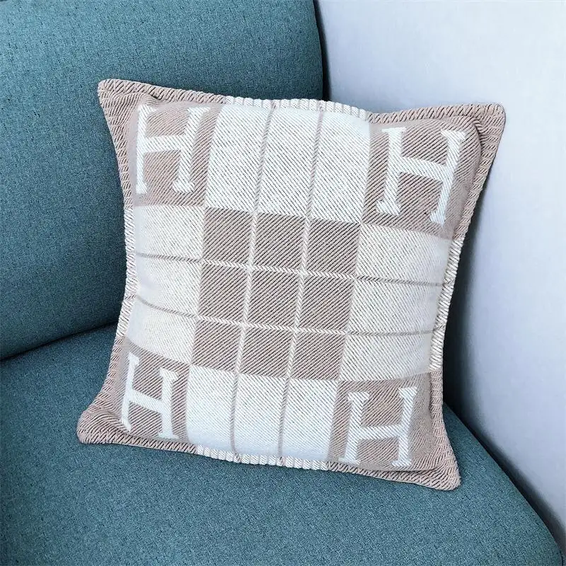 Usine personnalisée cachemire laine canapé housse de coussin meilleur super doux décoratif jeter taie d'oreiller couverture
