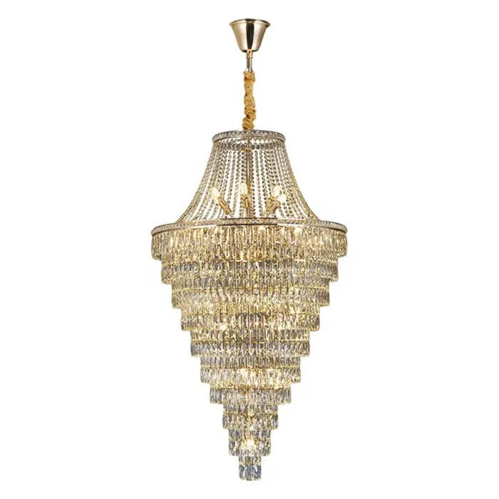 JYLIGHTING – grand lustre luxueux en cristal pour villa, salon, escalier doré, luminaire suspendu