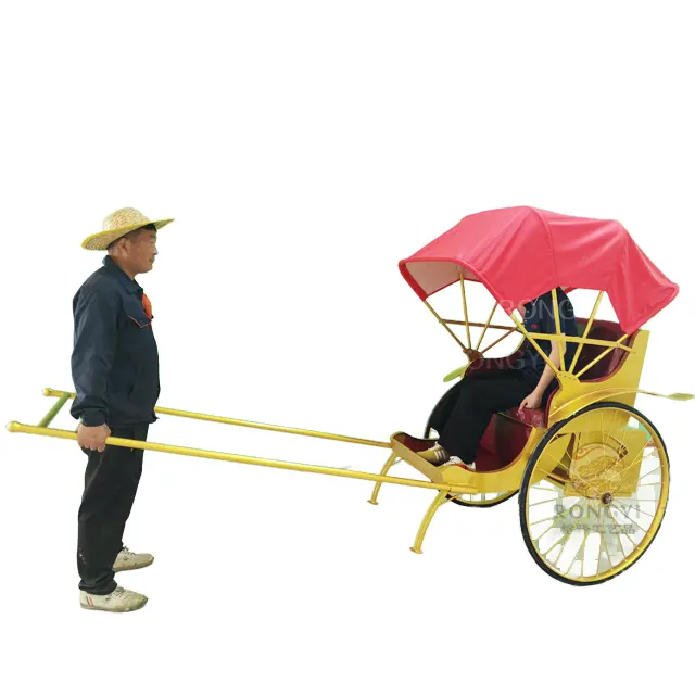 Golden taxi Pedicab bicicletta triciclo risciò/classico antico jinrikisha manufcturer/Singapore passeggero risciò