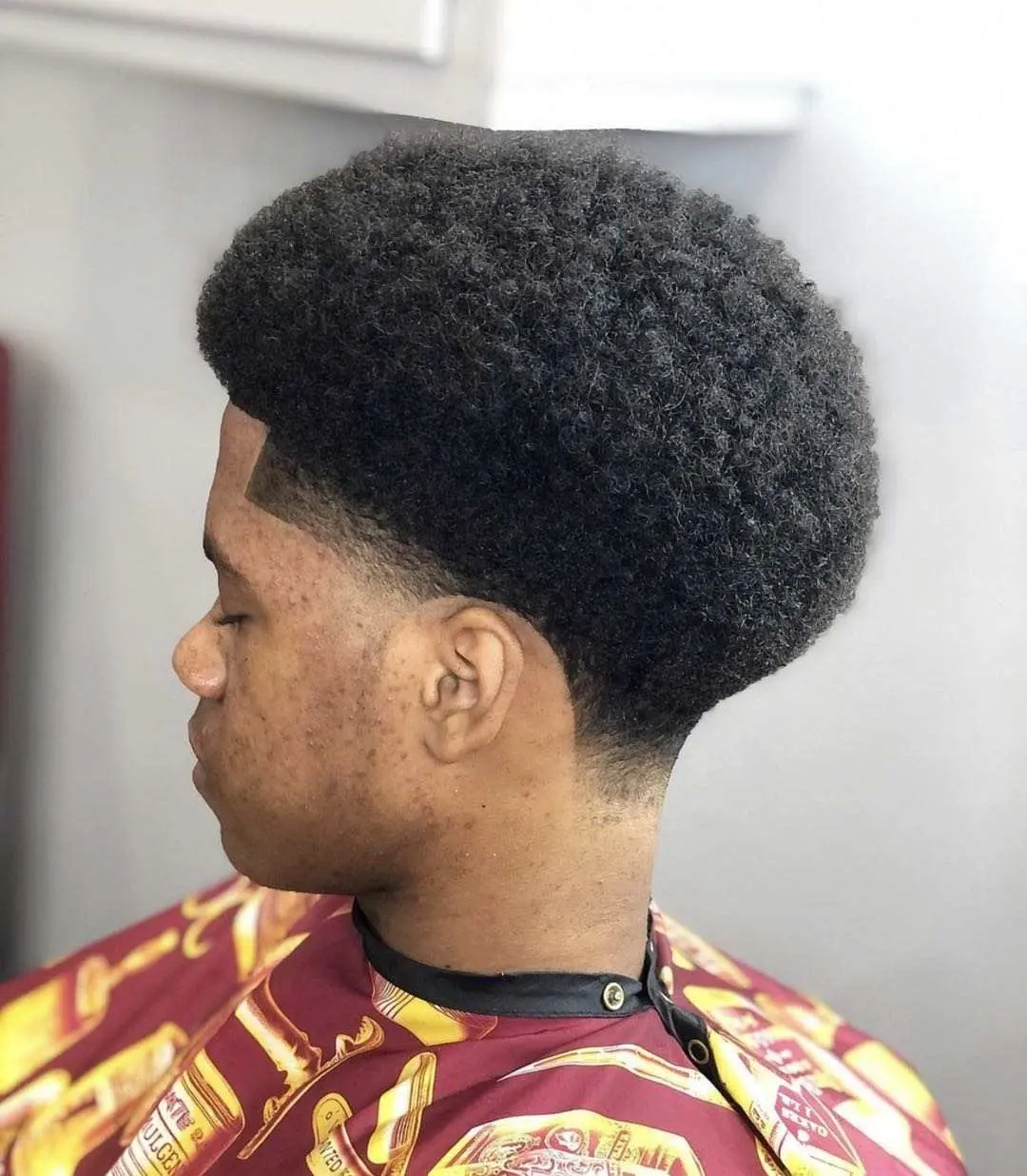 Mono de encaje con Base de PU para hombres, tupé, peluca de cabello afro, 100% humano, repuesto, 4mm, rizado afro, envío rápido