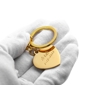 2023 Lovely New <strong>Keychain</strong> Small Heard Shape Gold Metal Key Chains No <strong>Minimum</strong> <strong>Custom</strong> Embossed Logo Keyring - Product Image 4