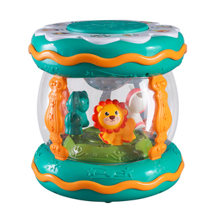 Juguete musical educativo para bebés, con luz y proyección, multifuncional, tambor inteligente táctil verde y naranja - Product Image 2
