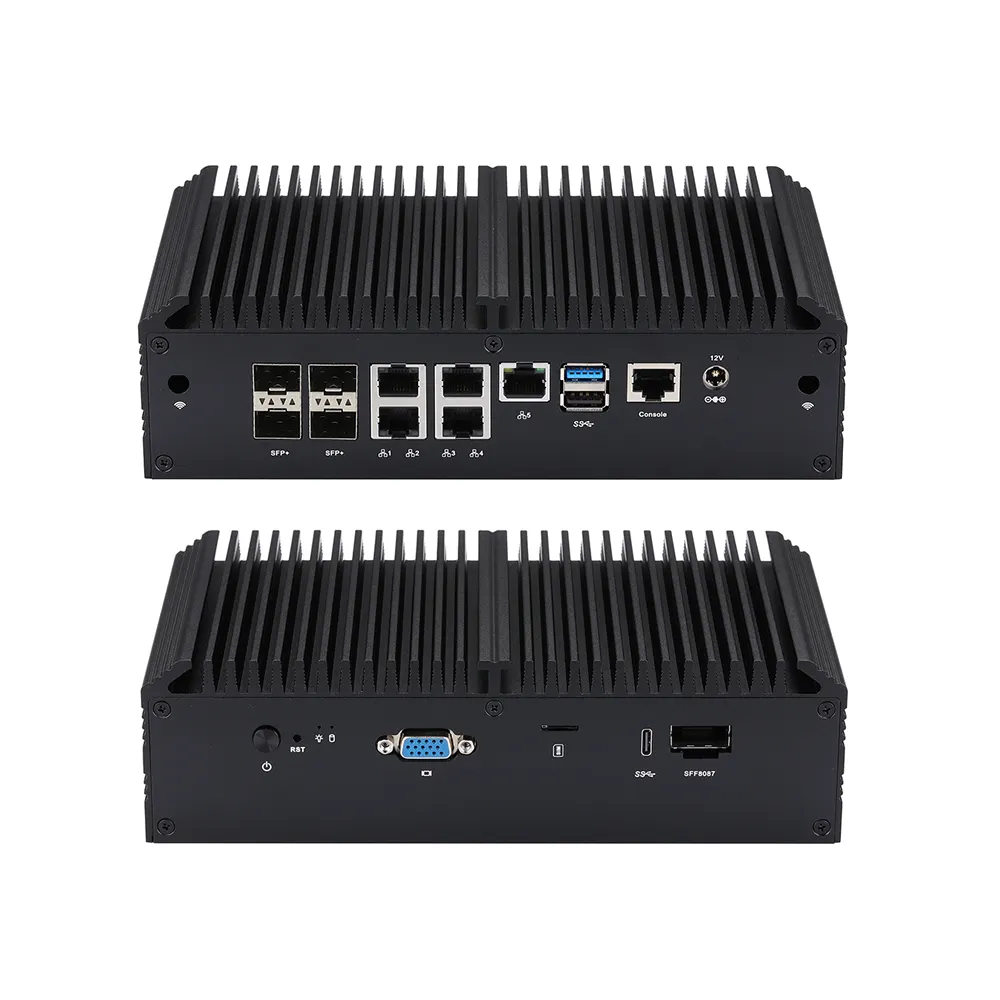 Mini PC Atom C3338R/ C3558R/ C3758R/ C3758オンボード、4x10G SFP/5x Intel 2.5G LAN/ Mini SAS/コンソール/VGA、ミニサーバー/ルーター
