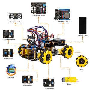 DIY Programmierung Schüler STEM Mecanum Räder Ai Smart Esp32 Roboter Auto Spielzeug Set Starter Kinder Bildung für Arduino Robot Kit