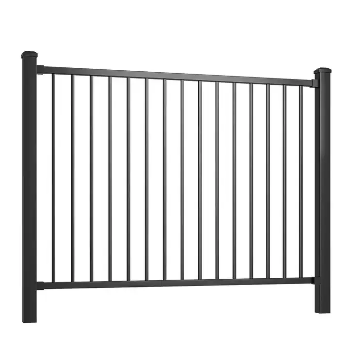 Luxury Custom Computer Drawing 4ft Security Rod Iron Steel Fence Panels Set and Gate for Home Garden