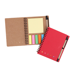 Notas Adhesivas personalizadas, bandera Kraft, Mini cuaderno, cuadernos de notas en espiral con bolígrafo y notas adhesivas
