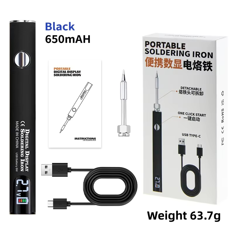 Electric soldering iron black set