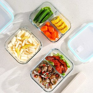 กล่องแก้วใส่อาหารพร้อมฝาปิดกล่องอาหารกลางวันเบนโตะแก้วแบบใช้ซ้ำได้ - Product Image 3