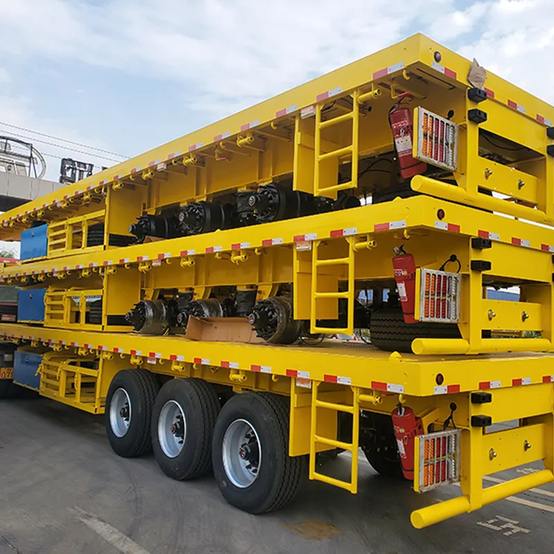 Nieuwe Gebruikte Vrachtwagenaanhangwagens 40ft Flatbed Container Oplegger