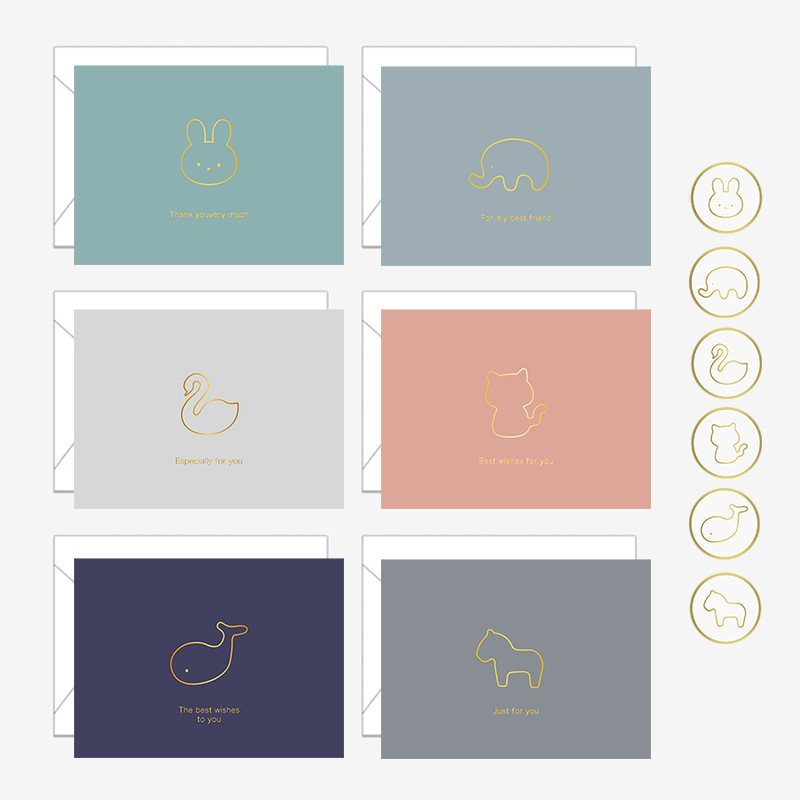 Cartes de vœux série Animal Diary, envoyer une enveloppe S