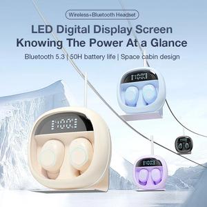 M41 renkli LED dijital ekran Mini kompakt uzun pil ömrü oyunu düşük gecikme Bluetooth 5.3 hızlı bağlantı akıllı düğme kulakiçi - Product Image 6