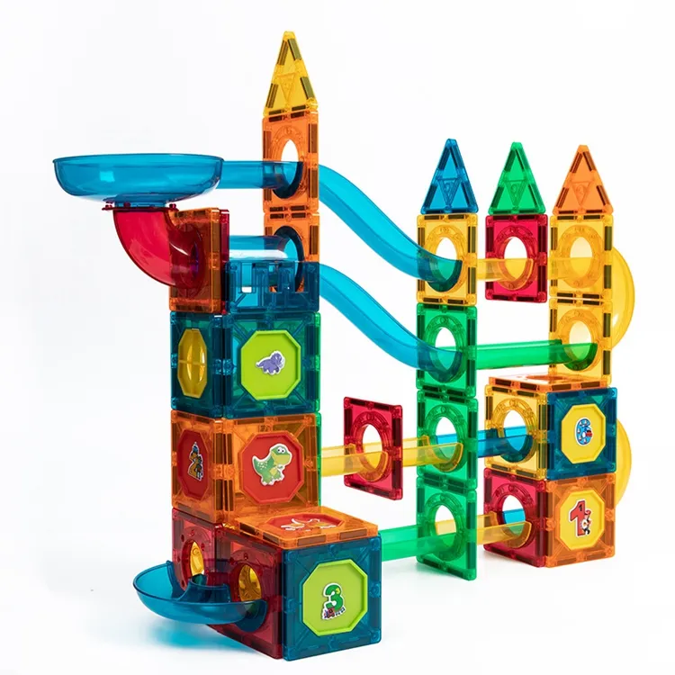 Peças de azulejos magnéticas para crianças, brinquedo magnético para crianças, construção, empilhamento de brinquedos