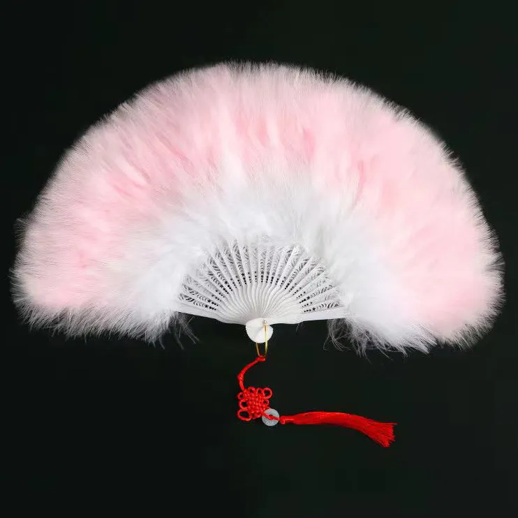 Wedding Party Decoration BIO-color Marabou feather Hand fans for dance Bridal Shower Bride Bridesmaid Photos Props