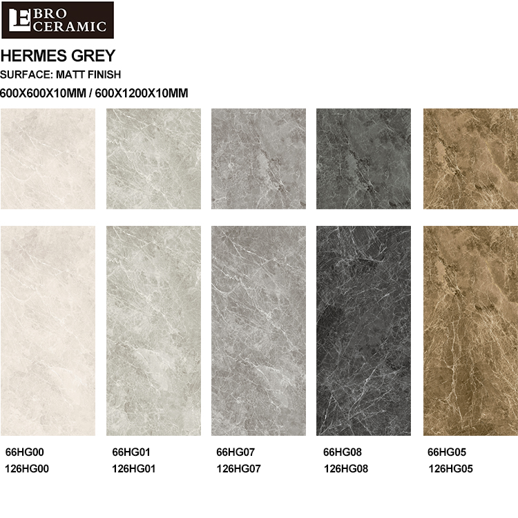 Italy design rustic porcelain tiles 600x600 grey marble stone look matt surface floor tiles porcelain 600x1200