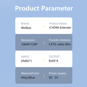 Xput 200ft 60M <strong>HDMI</strong> Splitter 1x2 /1X4 Extender Cat5e Cat6 1080P RJ45 Ethernet <strong>HDMI</strong> <strong>UTP</strong> Splitter ExtenderTransmitter Receiver - Product Image 2