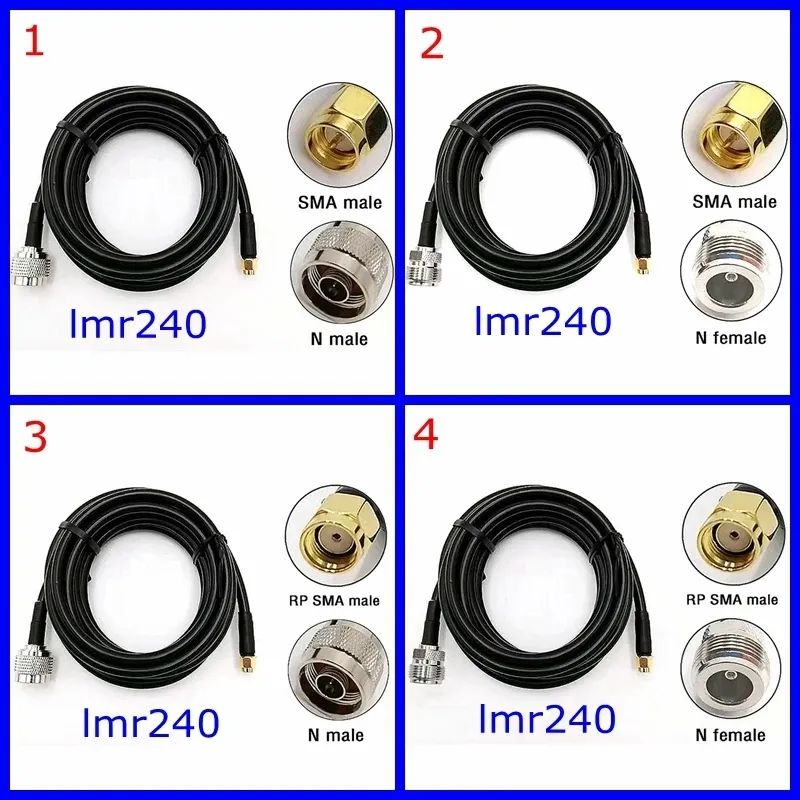 LMR240 50-4 коаксиальный кабель L16 N штекер к SMA штекер от N до RPSMA обжимной для LMR-240 перемычки 4G 5G LTE удлинитель