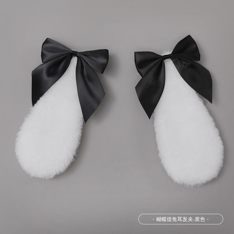white rabbit ears black bow
