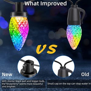 50 <span class=keywords><strong>LED</strong></span> Smart C9 Luces de Navidad con APP Control remoto Sincronización de música Cambio de color RGB Luces de cadena de Navidad - Product Image 4