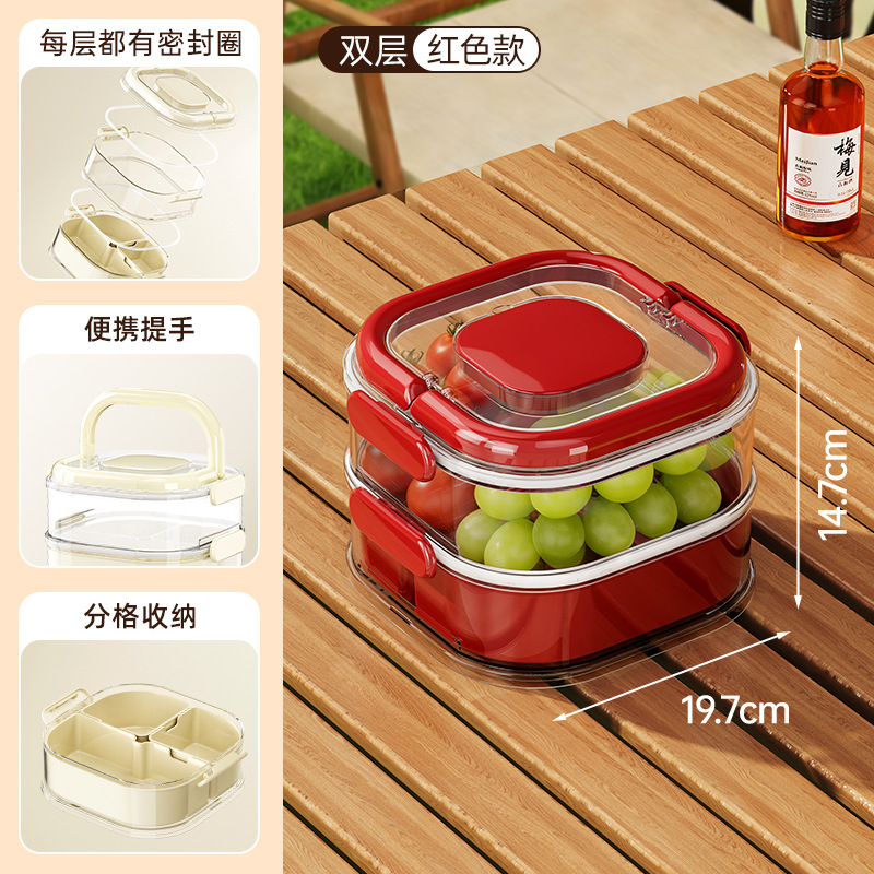 Red double layer - bottom 3 compartments