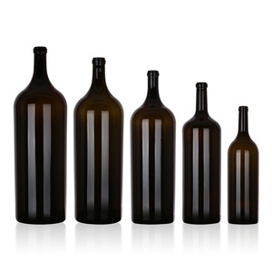 Wholesale 1-15L Extra Large Red <strong>Wine</strong> Bottles 500ml Capacity Round Colored Glass with Empty Lids Water Tequila Storage Packing - Product Image 1